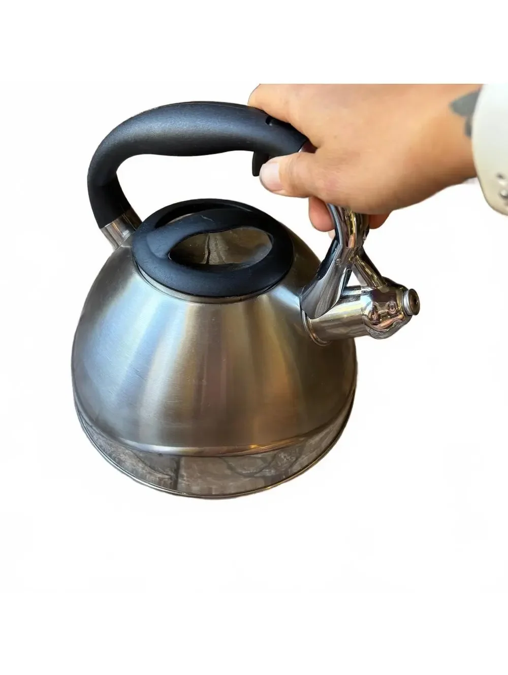 Polder 2.6-Quart Stainless Steel Whistling Tea Kettle – Induction Ready, Retro